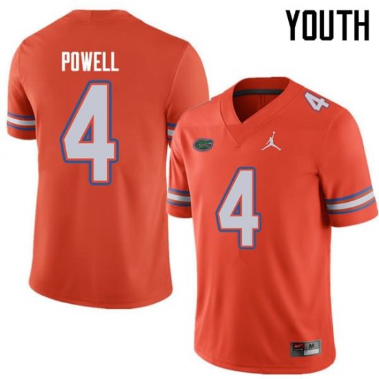 Youth Florida Gators #4 Brandon Powell NCAA Jordan Brand Orange Authentic Stitched College Football Jersey WDZ6062OM